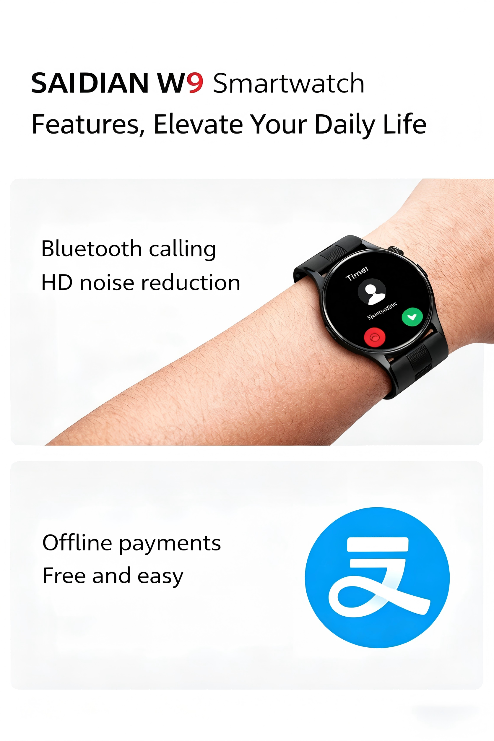 W9 Air-Pump Wellness Watch with ECG